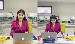 Hoa hậu Lê Âu Ngân Anh được khen hết lời vì phong thái đĩnh đạc, nhan sắc thăng hạng trong lúc tập trung làm việc 