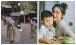 Hòa Minzy chân trần cõng con trai đi tham quan thủy cung khiến cư dân mạng xúc động