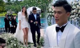 Bạn thân tiết lộ lý do bố mẹ vợ thủ thành Bùi Tiến Dũng vắng mặt trong đám cưới con gái