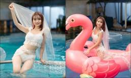 Bà xã Mạc Văn Khoa hóa cô dâu cực sexy với bikini lạ mắt, nhan sắc yêu kiều cùng body mẹ một con liền được khen tấm tắc 