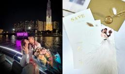 Cận cảnh tấm thiệp cưới cực tinh tế của Minh Hằng, gương mặt chồng đại gia chính thức được hé lộ 