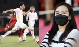 Vợ Công Phượng xuất hiện trên khán đài cổ vũ chồng, bịt khẩu trang kín mít vẫn lọt tầm ngắm của 'team qua đường' 