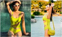 Lã Thanh Huyền diện đồ tắm một mảnh khoe body cực nổi bật, đã giàu lại còn đẹp thế này ai mà không mê