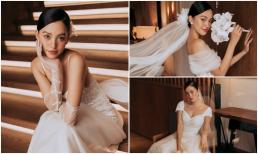 Chưa lên xe hoa, Hoa hậu Tiểu Vy đã hóa cô dâu xinh đẹp trong bộ váy cưới