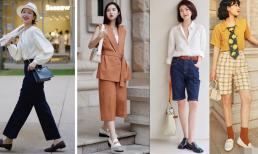 Hè năm nay, có một cách mặc khá phổ biến là 'quần ống suông + giày bệt' vừa thoải mái, vừa thời trang lại tôn dáng