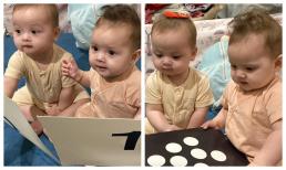 Bẵng đi một thời gian, cặp song sinh lai Tây của Diễm Châu gây sốt với diện mạo đẹp như tranh lại còn lộ tính hiếu học 'cưng xỉu'