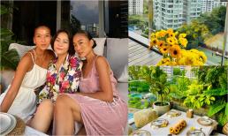 Đoan Trang khoe được Thu Minh và Bằng Lăng qua chơi nhà, lộ góc view không gian sống cực xịn xò ở Singapore