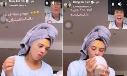 Thủ môn Bùi Tiến Dũng lộ rõ vẻ 'thèm thuồng' khi gọi facetime cho vợ Tây