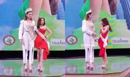 Trân Đài lọt thỏm như tí hon khi đứng cạnh Miss International Queen