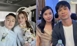 Đám cưới tiền vệ Võ Huy Toàn: Công Phượng và vợ tiểu thư hiếm hoi đi tiệc chung, thủ môn Bùi Tiến Dũng lái xe hoa 