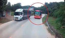 Tránh xe khách vượt ẩu, tài xế container có hành động dũng cảm khiến nhiều người nể phục