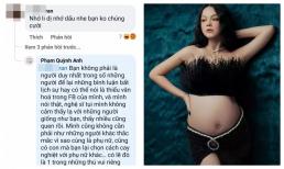 Bị mỉa mai ly dị nhớ giấu, Phạm Quỳnh Anh gắt: 'Đừng giật dây lôi kéo người khác bất lịch sự theo'
