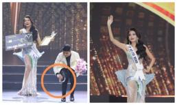 Vừa trở thành á hậu 1 của Hoa hậu Hoàn vũ Việt Nam 2022, Thảo Nhi gặp ngay sự cố rớt vương miện?