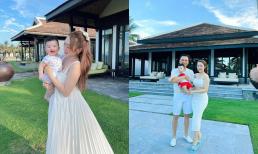 Vợ và con trai cưng theo chân Chi Bảo đến sân golf: Cậu cả vui như được mùa, mẹ bỉm lại gây u mê với nhan sắc hệt gái 18