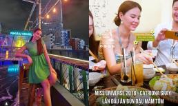 Miss Universe 2018 - Catriona Gray ăn thử bún đậu mắm tôm, liên tục đi 'quẩy' cực sung khiến dân tình thích thú