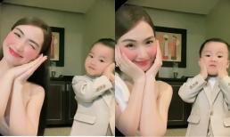 Con trai Hòa Minzy cùng mẹ bắt trend siêu đáng yêu, nay còn diện vest bảnh bao cực ra dáng 'soái ca nhí'