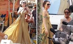 Angelina Jolie đẹp tựa nữ thần khi sải bước bên hai cô con gái khiến vợ tỷ phú Pháp cũng phải lép vế