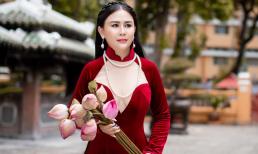 Hoa hậu Lý Kim Ngân dịu dàng trong tà áo dài Việt
