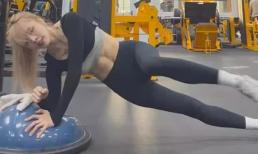 Thiều Bảo Trâm khoe múi bụng căng đét tại phòng gym