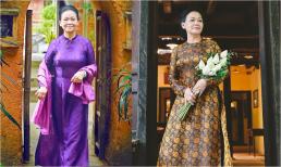 Danh ca Khánh Ly diện áo dài của NTK Đức Hùng vãn cảnh phố phường Hà Nội 