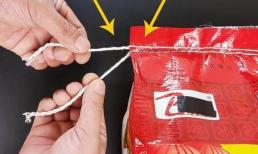 Hôm nay, tôi mới biết khi mở túi gạo và túi mì rất đơn giản, có thể kéo đến cuối bằng một công thức duy nhất. Thật tuyệt vời