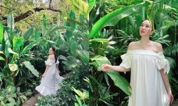 Bảo Thy khoe vai trần trắng nõn hoá 'nàng thơ' giữa khung cảnh đẹp, đã được thời tiết 'độ' sau những ngày dài mắc mưa