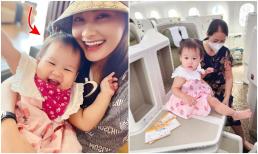 Lần đầu được đi máy bay, ái nữ nhà Bảo Thanh gây sốt vì biểu cảm quá đỗi dễ thương, trông cưng 'muốn xỉu'