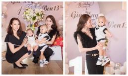 Lều Phương Anh bế con trai thứ ba dự tiệc sinh nhật hoành tráng của quý tử nhà Quế Vân, khoe trọn chân dung nhóc tì