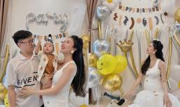 Hot girl Vũ Ngọc Châm tổ chức sinh nhật 1 tuổi cho con, dân tình chú ý vì đã mang bầu bé thứ hai 'lùm lùm'