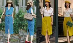 'Váy dưới đầu gối + giày da nhỏ' đang là xu hướng, thoải mái và thời trang để tôn lên khí chất