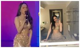 Xuất hiện trên sân khấu lưu diễn, Hương Giang mừng ra mặt khi được khán giả khen đẹp hơn trên hình