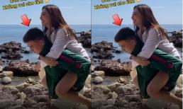 Hoa hậu Thùy Tiên được trai lạ cõng, dân mạng 'phát hờn' dùm Quang Linh Vlog