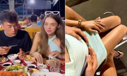 Thủ môn Bùi Tiến Dũng đưa vợ bầu đi ăn, nhan sắc mẫu Tây qua camera mờ ảo gây chú ý 