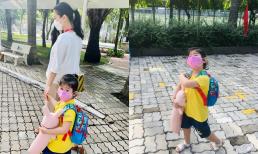 Ngày đầu tiên đi học của con gái Thân Thúy Hà: nữ diễn viên lo lắng không ngủ được, nhóc tỳ đến trường lại ngoan ngoãn hết nấc