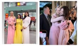 Đương kim Miss World lần đầu diện áo dài, Hoa hậu Đỗ Thị Hà phấn khích khi gặp lại người bạn cùng thi