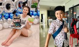 Ngọc Lan mừng tuổi mới bên mẹ và con trai, rưng rưng nước mắt khi nhóc tỳ đem bánh kem ra