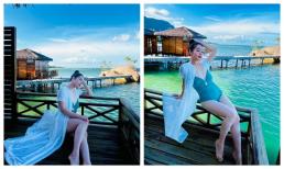 Nhật Kim Anh hiếm hoi diện đồ tắm gợi cảm lại còn 'thả thính' ngợp trời