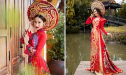 Hoa hậu Đoàn Hồng Trang thả dáng lụa trong BST 'Đất rồng hồn Việt'