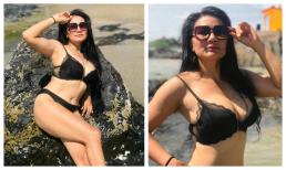 Xứng danh 'Nữ hoàng cảnh nóng', Kiều Trinh gây sốt xình xịch với loạt ảnh khoe vòng một ngoại cỡ khi diện nội y ren