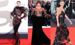 Thảm đỏ khai mạc LHP Venice: Loạt người mẫu gây 'nhức mắt' với váy xuyên thấu không nội y