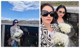 Nhật Kim Anh đã vượt quãng đường xa xôi để đến thăm mộ Chí Tài ở Mỹ