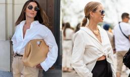 Phụ nữ thông minh biết cách biến sơ mi trắng trở nên quyến rũ, mặc những kiểu cơ bản cũng có thể thời trang hơn