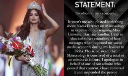 Chủ tịch Missosology chính thức lên tiếng xin lỗi sau khi có hành động như chế giễu ngoại hình Harnaaz Sandhu