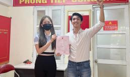 Diễn viên Bình An khoe giấy chứng nhận kết hôn với Á hậu Phương Nga