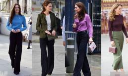 Hãy theo chân Công nương Kate để học cách mặc quần ống rộng, không chỉ hợp mốt mà còn rất điệu đà, phù hợp với phụ nữ ngoài 40 