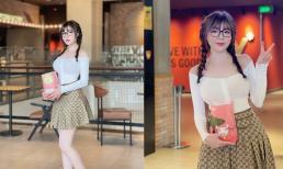 Đi xem phim, Âu Hà My diện đồ như nữ sinh, vòng một gây chú ý