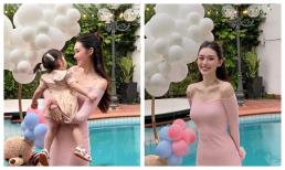 Á hậu Tường San hiếm hoi cho ái nữ lên sóng, nhóc tì lớn phổng phao với đôi chân dài hệt mẹ mình