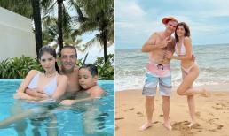 Đi du lịch cùng bố và em trai, An Tây tự tin khoe body 'bốc lửa', không chút mỡ thừa