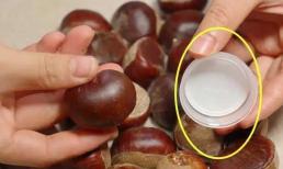 Khi bóc hạt dẻ, bạn chỉ cần một nắp chai, hạt dẻ sẽ nở to trong vòng 1 phút, rất đơn giản và thiết thực 