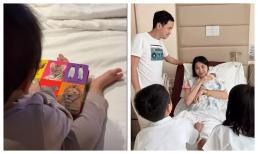 Hà Tăng khoe khoảnh khắc hiếm hoi của quý tử thứ 3 nay đã biết ngồi đọc sách